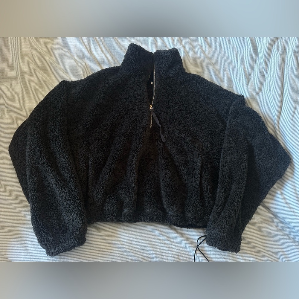 Old Navy Black Quarter Zip Fleece Jacket